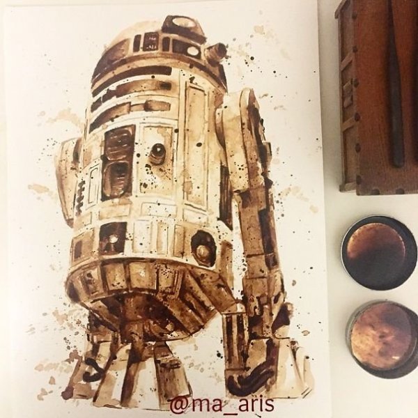 R2-D2 kávé portré Star Wars